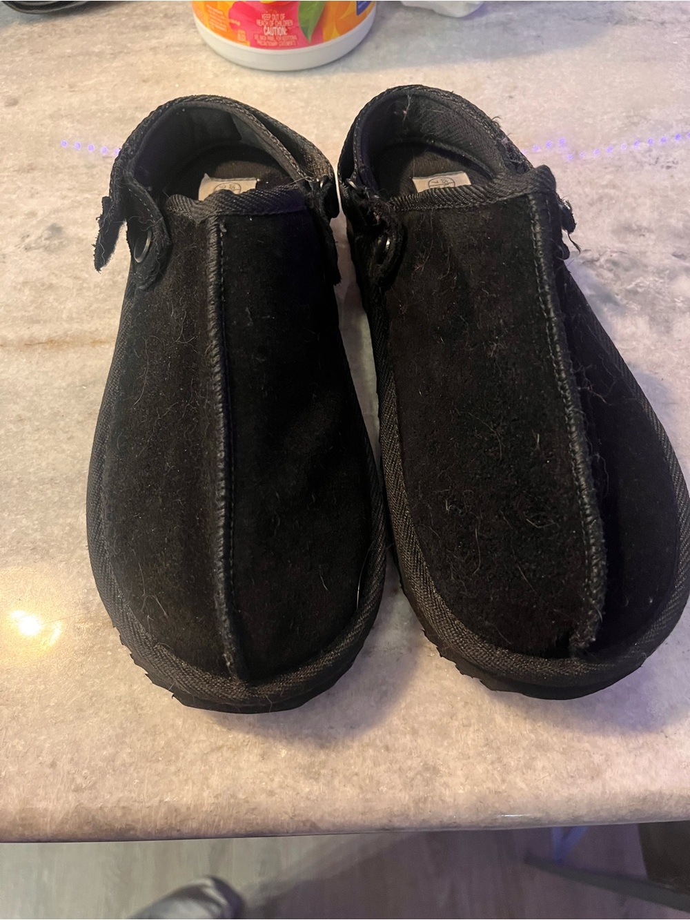 & Other Stories Black Suede Slip-On Sandal-Clogs